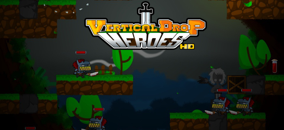 Vertical Drop Heroes HD logo & masthead