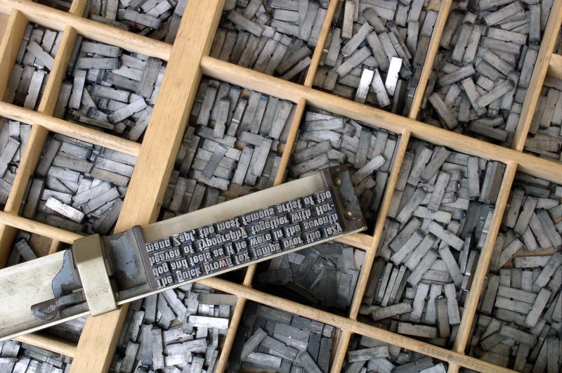 Stock Photo of lots of moveable type from wikipedia typesetting article