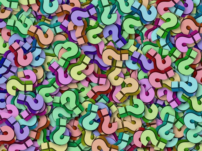 Stock photo of a bunch of question marks