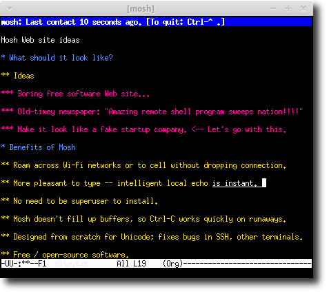 Mosh terminal screenshot