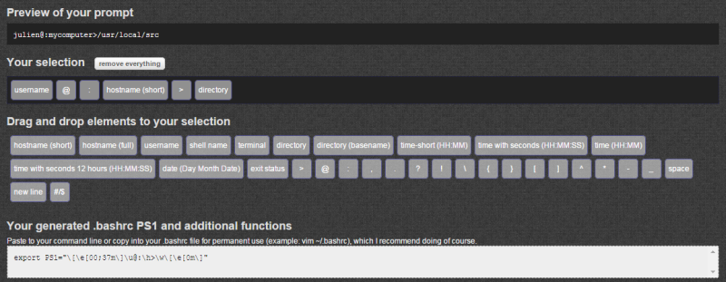 .bashrc PS1 generator screenshot