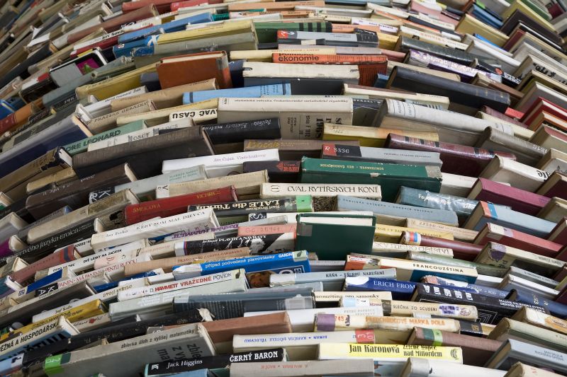 Stock Photo of a tower of books