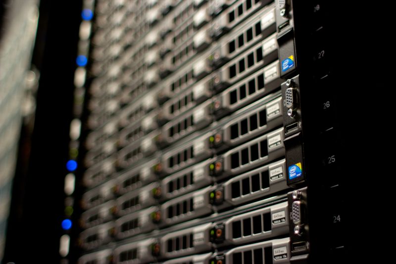 Stock Photo of a rack of servers