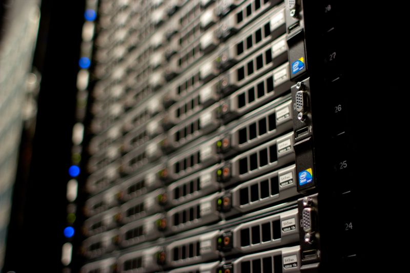 Stock Photo of a rack of servers