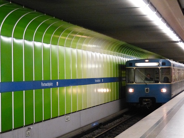 Stock photo of a subway train pulling into the station